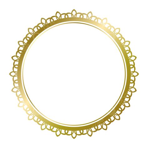 Gambar Lingkaran Emas Bingkai Sederhana Pernikahan Monogram Mandala