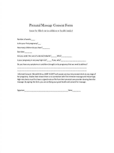 Free 14 Massage Consent Forms In Pdf Ms Word