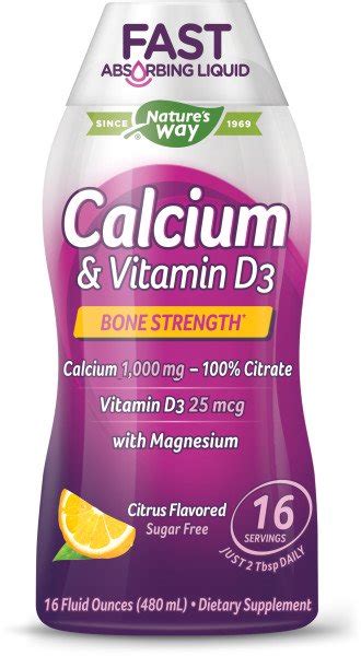 Calcium acetate is a food additive; Natures Way Calcium & Vitamin D3 Liquid Dietary Supplement ...
