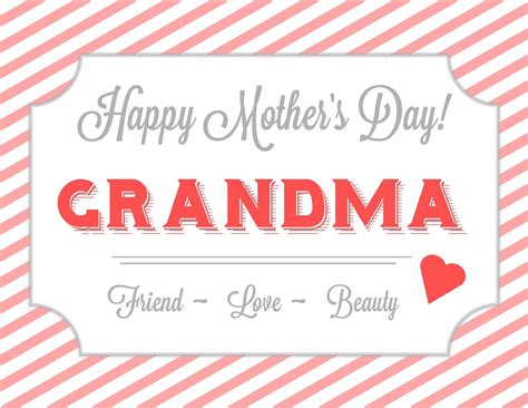 Printable Mothers Day Cards For Grandma