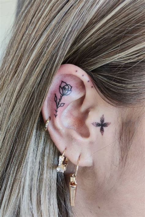 21 Cute And Cool Small Ear Tattoos For Women In 2021