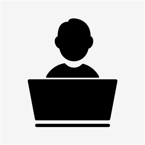 Vector Icono De Trabajo En Laptop Png Dibujos Antecedentes Black