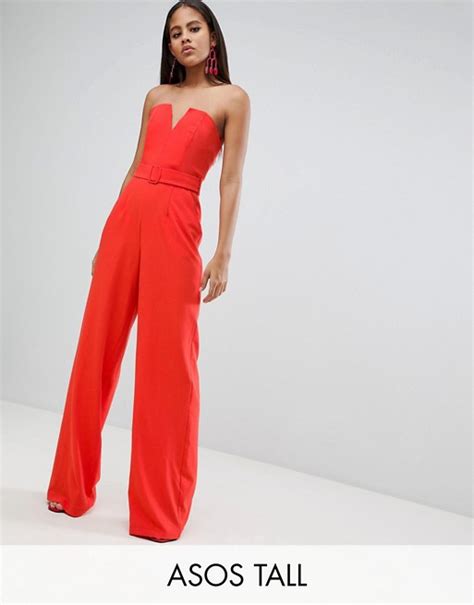asos design tall jumpsuit with structured bodice and wide leg asos