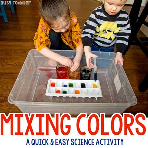 Rainbow skittles in a fun and easy science experiment for kids. Mixing Colors Toddler Science Experiment - Busy Toddler ...
