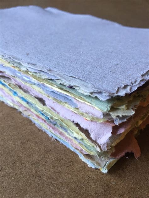 10 Assorted Sheets Of Handmade Recycled Paper Eco Friendly Textured