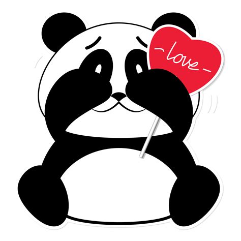 Panda Love Valentine Cartoon Cute 17189101 Png