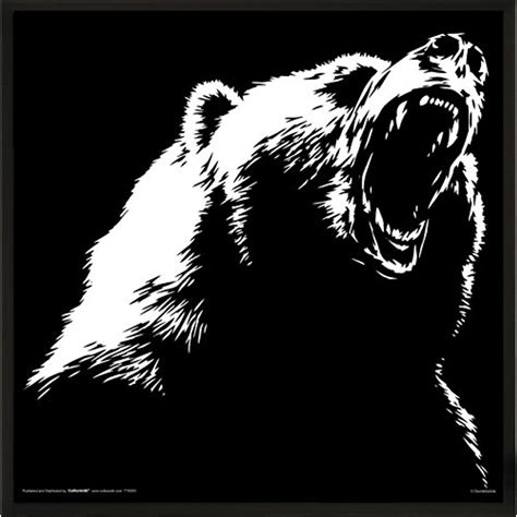 Culturenik Grizzly Bear Roar Modern Illustrated Animal Decorative Art