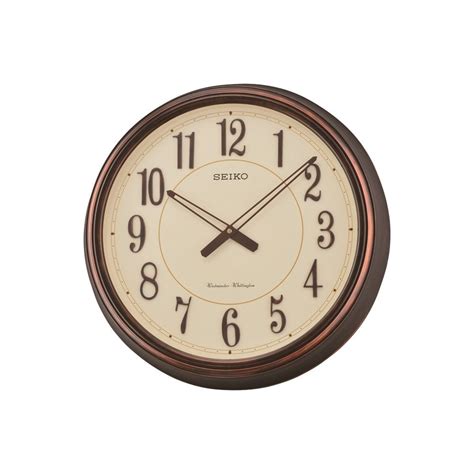 Wood Effect Round Battery Wall Clock Qxd212b Clocks From Hillier Jewellers Uk