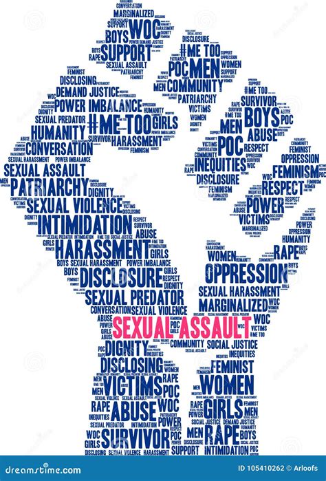 Sexual Assault Word Cloud Stock Vector Illustration Of Support 105410262