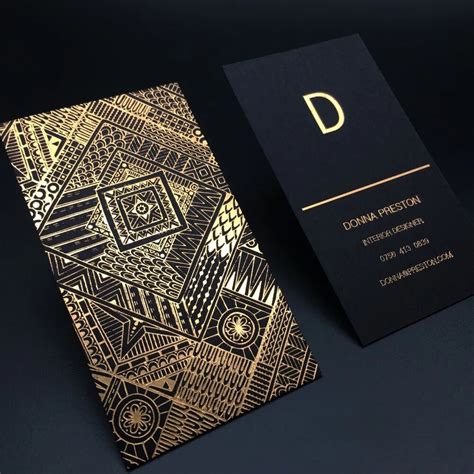 Luxury Gold Foil Black Card Business Card Customized Name Card With