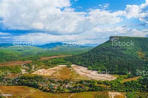 Green Valleys From A High Mountain Beautiful Natural Landscape In