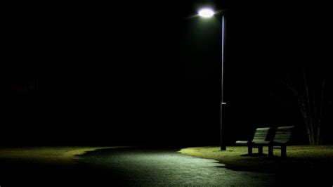 🥇 Lonely Park Bench Street Lights Nighttime Wallpaper 75954