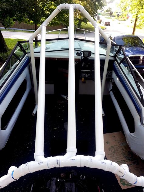 Space arched cover support legs over the boat at each end of the boat and every 3 feet along its length; My "PVC-based boat cover frame support" build Page: 1 ...