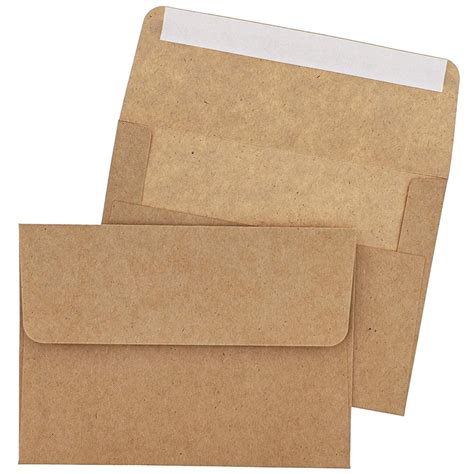Buy 100 Pack Self Adhesive A7 Kraft Envelopes For 5 X 7 Cards
