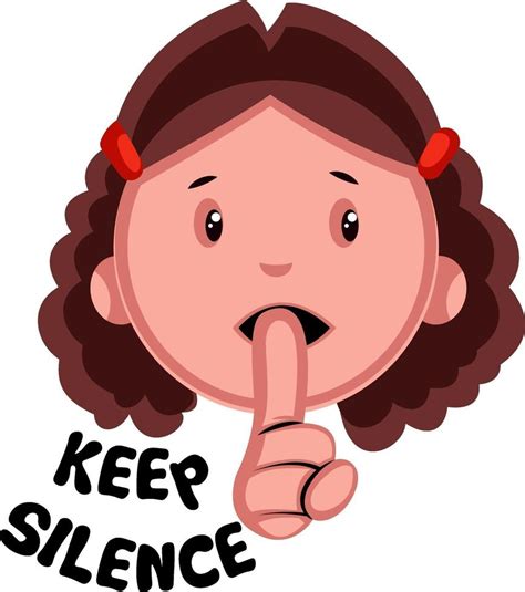 Keep Silence Girl Emoji Illustration Vector On White Background