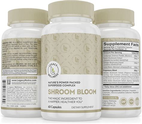 Shroom Bloom Mushroom Supplement 10 Mushrooms Complex