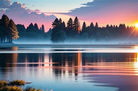 Premium Ai Image Beautiful Lake Natural Landscape Photography