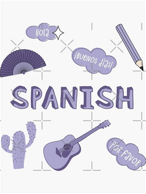 Lilac Light Purple Spanish Language Babe Subject Sticker Pack Sticker By The Goods Babe