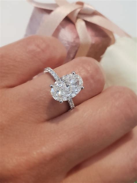 3 Carat Oval Diamond Engagement Ring Lab Grown Diamond Etsy Hong Kong