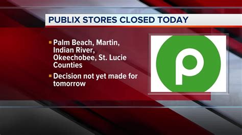 Area Publix Stores Closed Tuesday