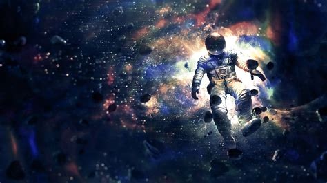 Astronaut Floating In Space Digital Wallpaper Hd Wallpaper Wallpaper