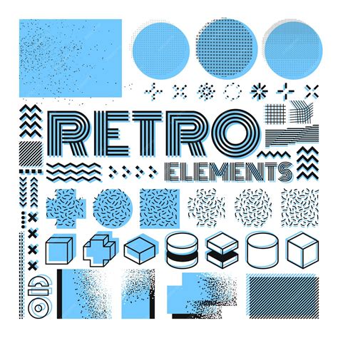 Premium Vector Vector Memphis Design Elements Retro Graphics Set 80s