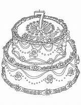 Coloring Birthday Cake Seventh Cakes Tocolor Button Through sketch template