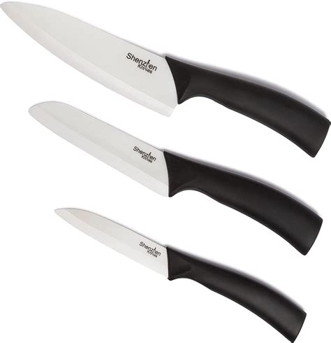 Buy White Ceramic Set 3 Piece Kitchen Knives Bundle 6 Chefs 5