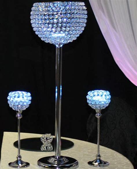 Tall Wedding Crystal Globe Candelabra Centerpiececandle Holder For
