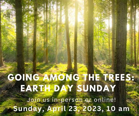 Apr 23 Going Among The Trees Earth Day Sunday At First Parish Of