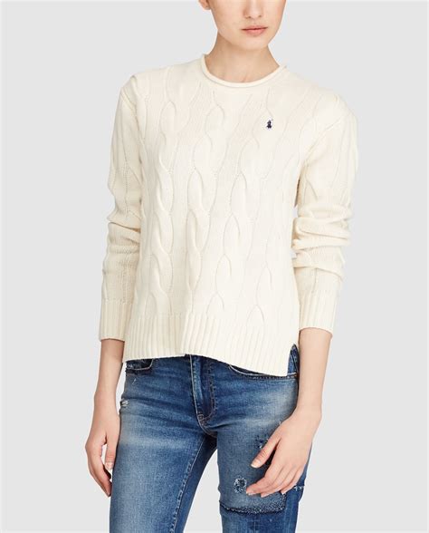 Polo Ralph Lauren Womens White Cable Knit Sweater · Polo Ralph Lauren