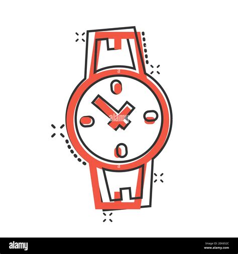 Wrist Watch Icon In Comic Style Hand Clock Cartoon Vector Illustration