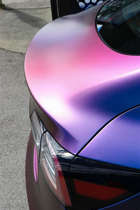 Tesla Model 3 Color Shift Vinyl Wrap Vancouver Twiisted Media