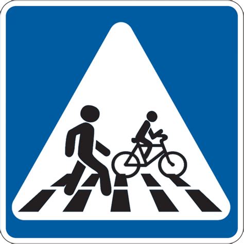 Pedestrian And Bike Crossing Sign With Symbol Sku K 7901