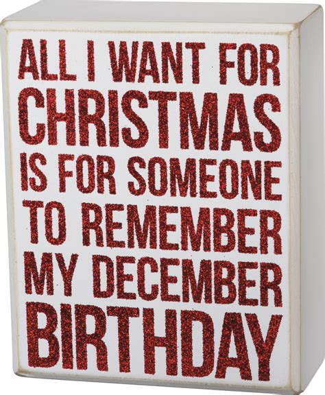 Remember My December Birthday Box Sign Primitives By Kathy