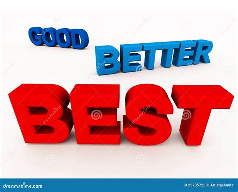 Good Better Best Idea Plan Choices Circles Arrows Stock Image