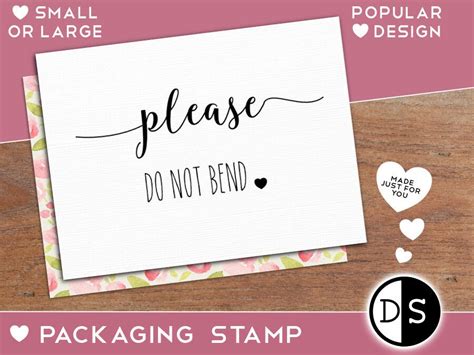 Please Do Not Bend Stamp Envelope Stamp Packaging Stamp Etsy