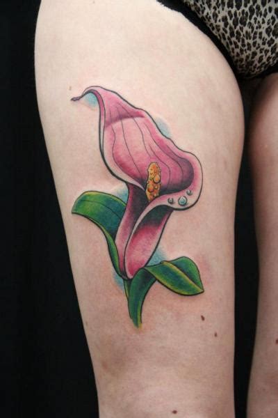 Dew Drops Pink Flower Tattoo By Skin Deep Art Best Tattoo Ideas Gallery