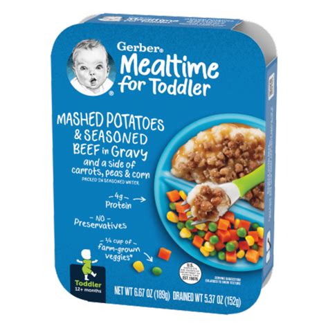 Gerber® Toddler Mashed Potatoes And Seasoned Beef In Gravy Meals 537 Oz