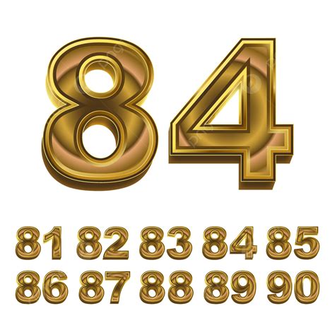 Number 90 Vector Png Images 3d Number 81 90 Number Symbol Sign Png