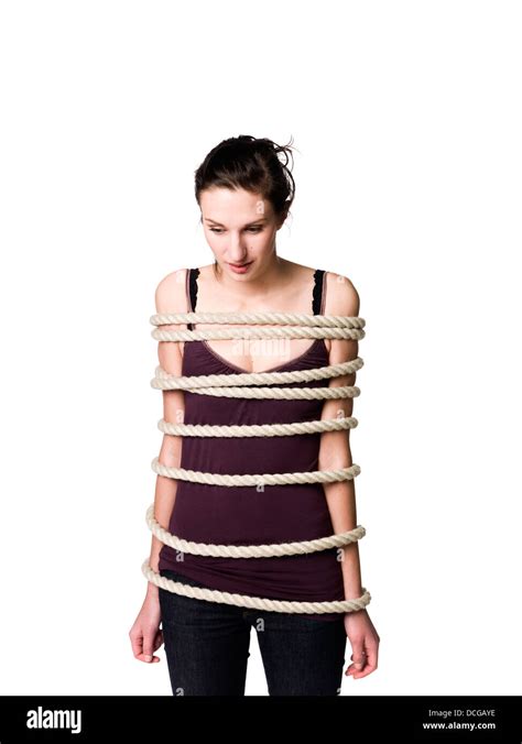 Tied Up Woman Stock Photo Alamy