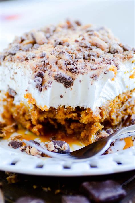 Next, top with a can of sweetened condensed milk and a container of cool whip. Pumpkin Poke Cake | Recipe | Pumpkin poke cake, Poke cake ...