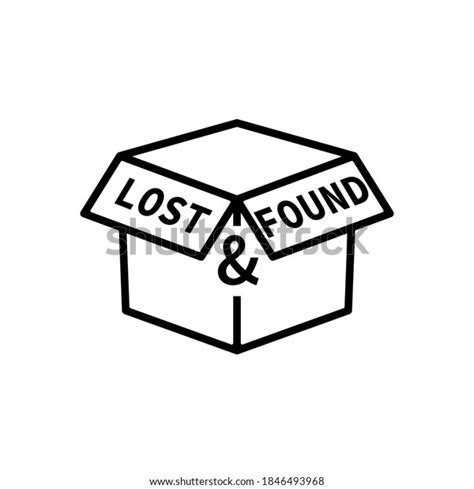 Lost Found Line Icon Clipart Image Stock Vector Royalty Free