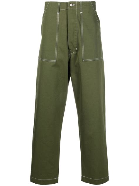 Société Anonyme High Rise Cropped Chinos Farfetch Cropped Chinos Dark Green Pants Mens