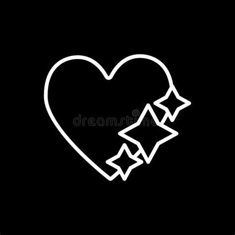 Heart With A Stars Line Icon Love Vector Illustration Isolated On