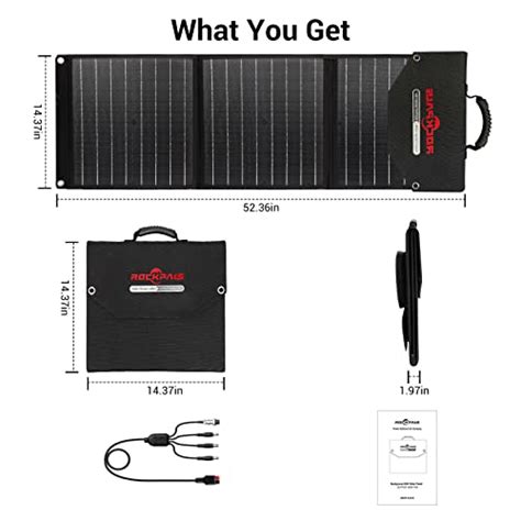 Rockpals Upgraded 60w Foldable Solar Panel With Kickstand Parallel