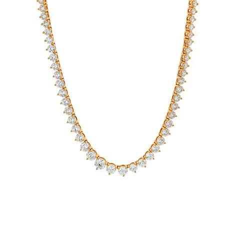 18k Yellow Gold Graduated Riviera Diamond Necklace Josephs Jewelers