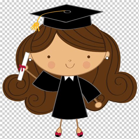 Chica En Bata Académica Ilustración Ceremonia De Graduación Educación