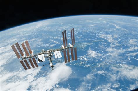 International Space Station With Earth Destination Space