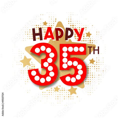 Happy 35th Birthday Stock Vector Adobe Stock